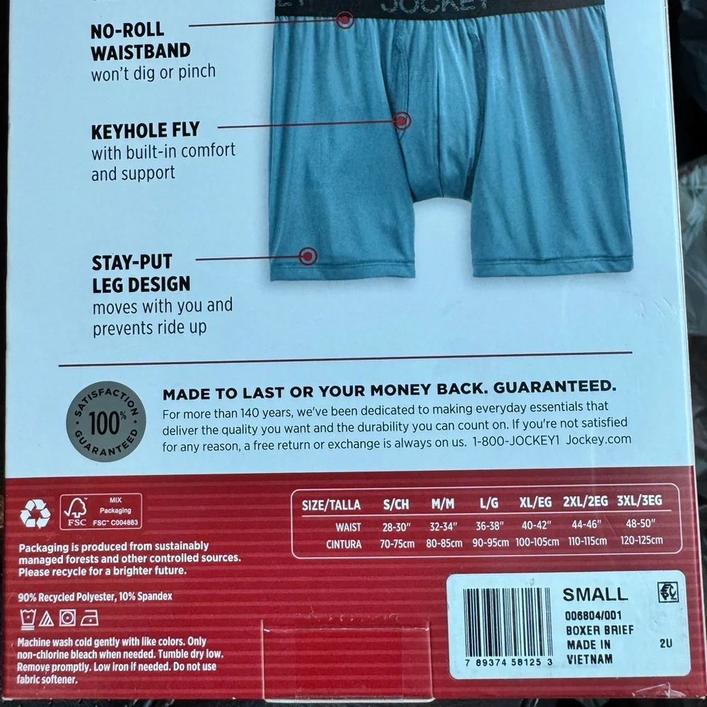 Jockey Essentials 3 pack Black Microfiber Stretch Boxer Brief‎ Sz S NEW!